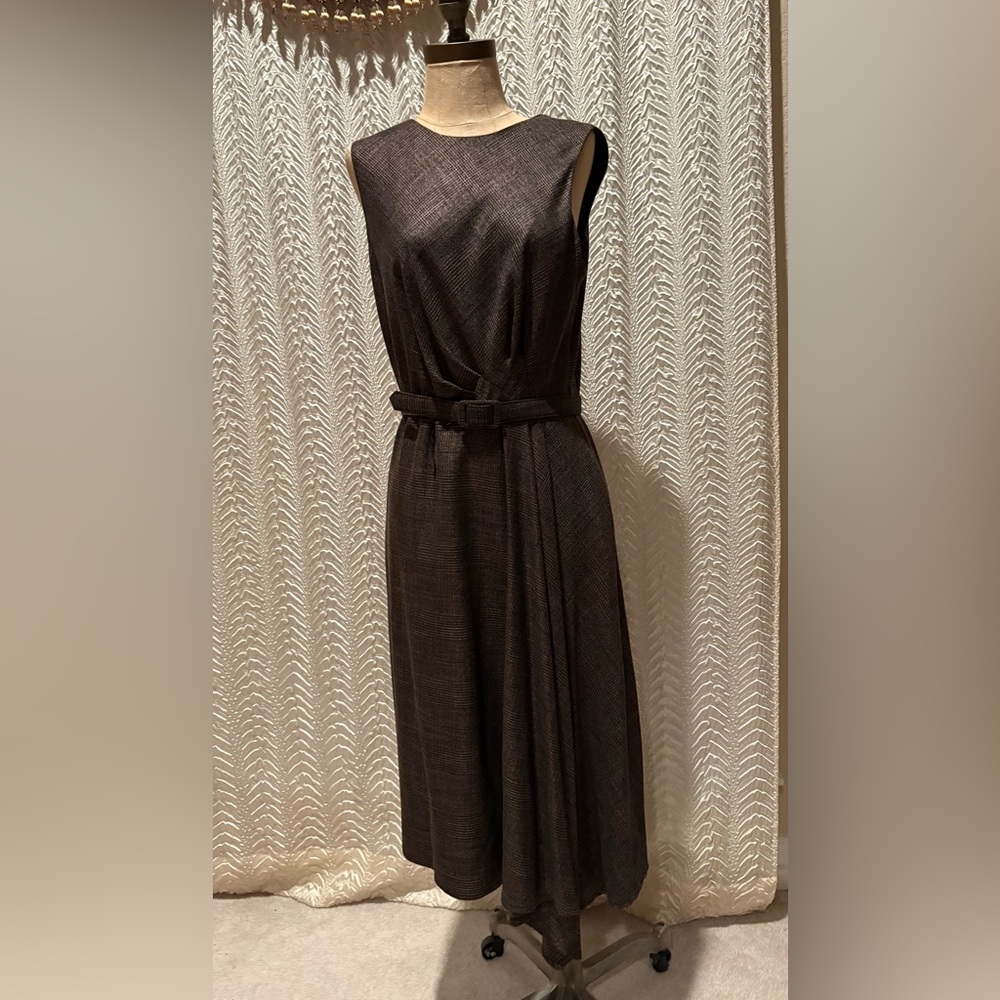 ANTONIO MELANI Brown Sleeveless Belted Maxi Dress